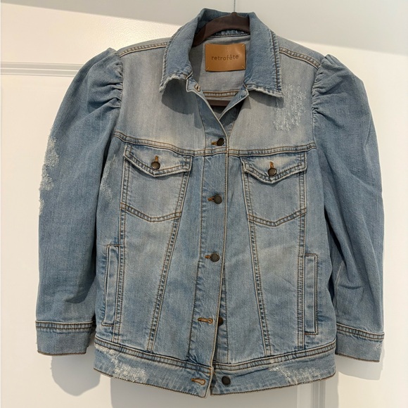 Retrofete Ada Denim Jacket in Light Blue Stone